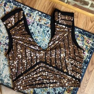 Rose gold sparkle top